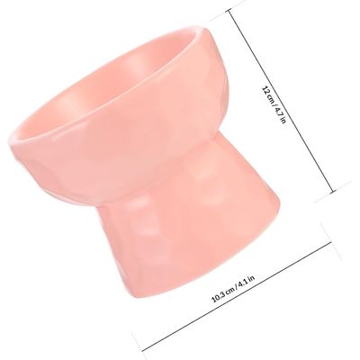 Yiankon animaux surélevé bol alimentaire céramique 250ml rose