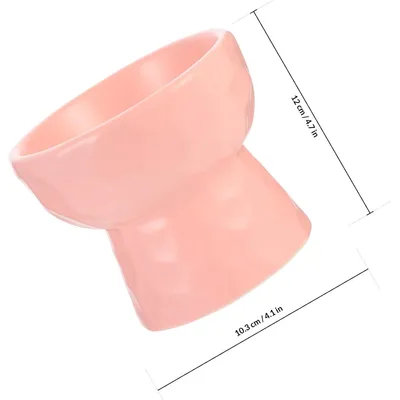 Yiankon Haustiere Erhöhter Futternapf Keramik 250ml Rosa