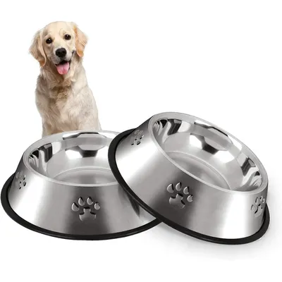 Yiankon Gamelles chien acier inoxydable avec base en caoutchouc Yiankon Gamelles chien acier inoxydable avec base en caoutchouc