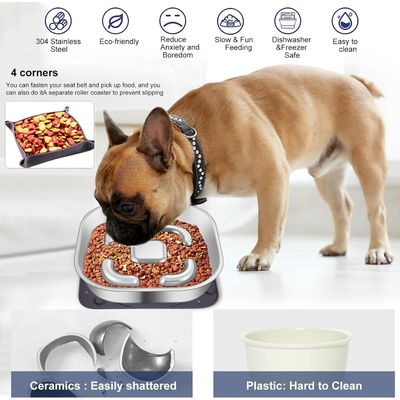 Yiankon chiens bol anti-glouton avec antidérapant silicone tapis à lécher