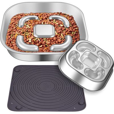 Yiankon chiens bol anti-glouton avec antidérapant silicone tapis à lécher