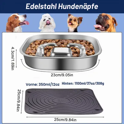Yiankon chiens bol anti-glouton avec antidérapant silicone tapis à lécher Yiankon chiens bol anti-glouton avec antidérapant silicone tapis à lécher