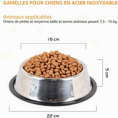 Yiankon Gamelles chien acier inoxydable avec base en caoutchouc