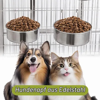 Yiankon chat chien bol alimentaire en acier inoxydable avec crochet Yiankon chat chien bol alimentaire en acier inoxydable avec crochet