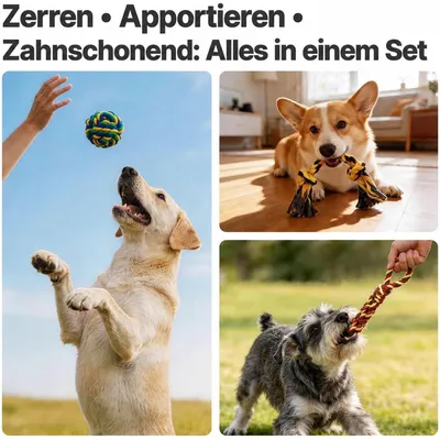 Yiankon Hundespielzeug Baumwollseil 8er Set Bunt Yiankon Hundespielzeug Baumwollseil 8er Set Bunt