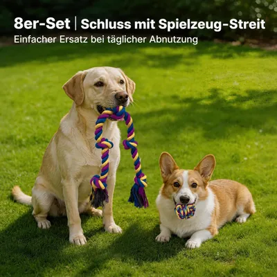 Yiankon Hundespielzeug Baumwollseil 8er Set Bunt Yiankon Hundespielzeug Baumwollseil 8er Set Bunt