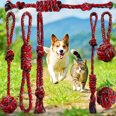 Fukumaru 9 Kauseile Hund, geflochten für Zahnpflege Fukumaru 9 Kauseile Hund, geflochten für Zahnpflege
