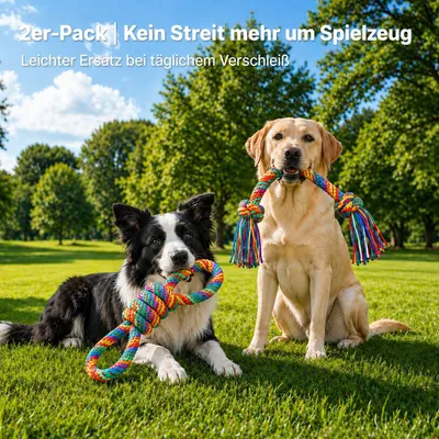 Yiankon Hundespielzeug 2er Set Regenbogen-Seilspielzeuge
