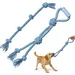 Yiankon Hundespielzeug 2er Set blaues Denim-Seilspielzeug