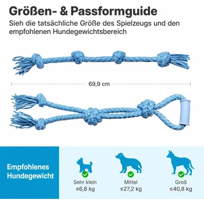 Yiankon Jouets pour Chien Corde Denim Résistante