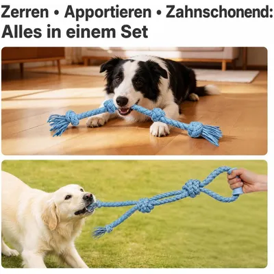 Yiankon Hundespielzeug 2er Set blaues Denim-Seilspielzeug Yiankon Hundespielzeug 2er Set blaues Denim-Seilspielzeug