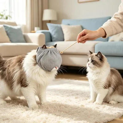 Fukumaru Muselière respirante pour chat, toilettage et vétérinaire