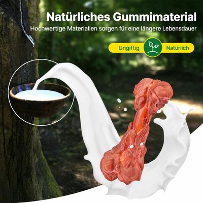 Yiankon Kauspielzeug Hund 15 cm Naturgummi Knochen