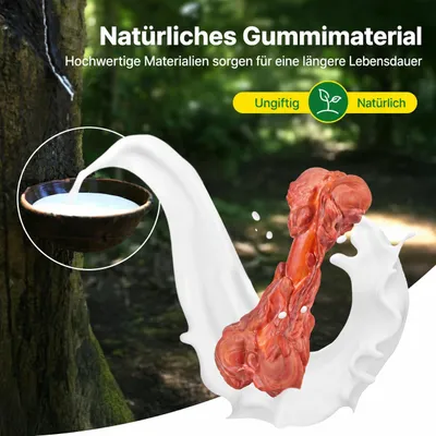 Yiankon Kauspielzeug Hund 15 cm Naturgummi Knochen