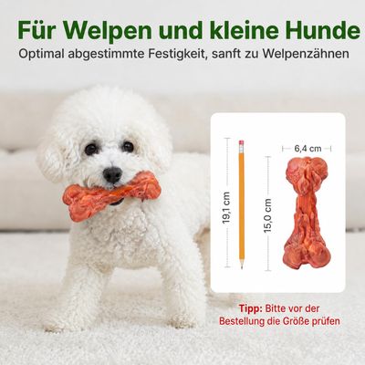 Yiankon Kauspielzeug Hund 15 cm Naturgummi Knochen
