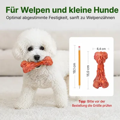 Yiankon Kauspielzeug Hund 15 cm Naturgummi Knochen