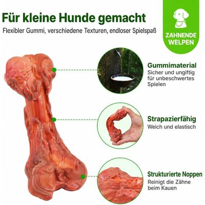 Yiankon Kauspielzeug Hund 15 cm Naturgummi Knochen