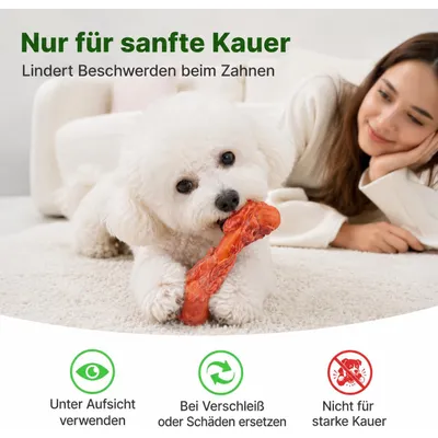 Yiankon Kauspielzeug Hund 15 cm Naturgummi Knochen