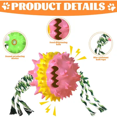 Fukumaru Balle interactive chien avec friandises TPR durable