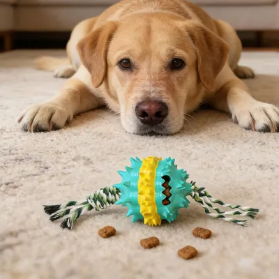 Fukumaru Balle interactive chien avec friandises TPR durable Fukumaru Balle interactive chien avec friandises TPR durable