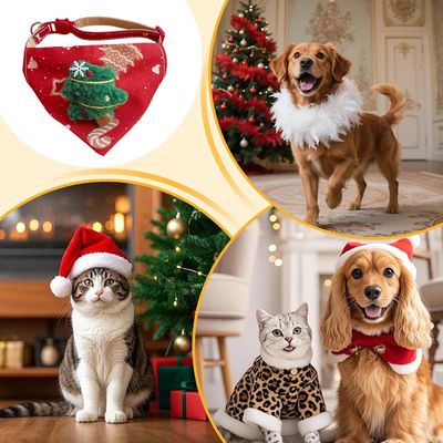 Fukumaru Weihnachts-Bandana für Katzen und Hunde, Tannenbaum