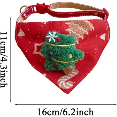 Fukumaru Weihnachts-Bandana für Katzen und Hunde, Tannenbaum