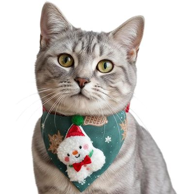 Fukumaru Weihnachts-Bandana für Katzen und Hunde, Schneemann