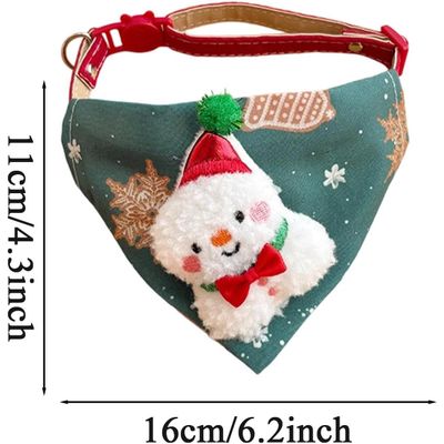 Fukumaru Weihnachts-Bandana für Katzen und Hunde, Schneemann