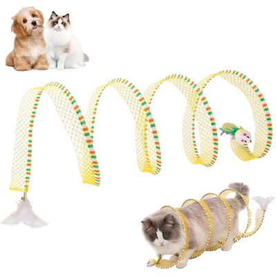 Fukumaru Tunnel chat pliable avec jouet plume suspendu