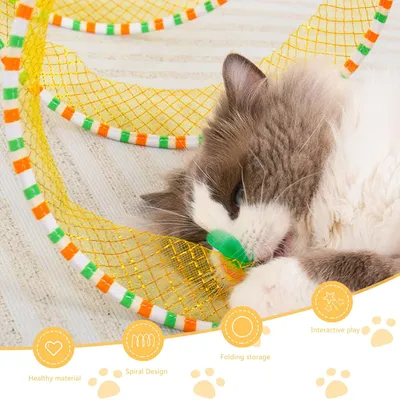 Fukumaru Tunnel chat pliable avec jouet plume suspendu