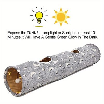 Fukumaru Tunnel chat phosphorescent pliable avec boule