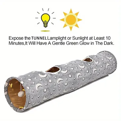 Fukumaru Tunnel chat phosphorescent pliable avec boule