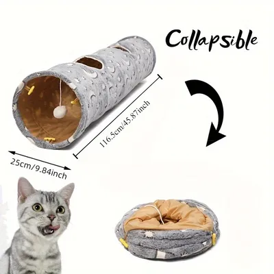 Fukumaru Tunnel chat phosphorescent pliable avec boule