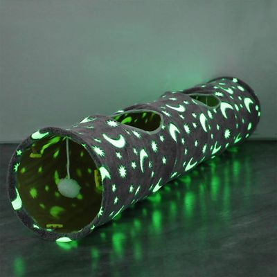Fukumaru Tunnel chat phosphorescent pliable avec boule