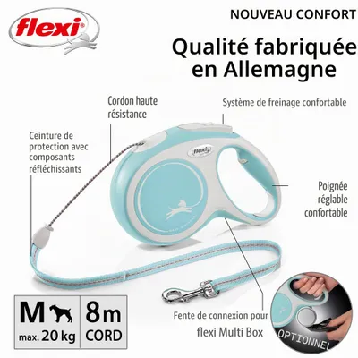 Trixie Flexi New Comfort - Laisse rétractable à cordon pour chien Trixie Flexi New Comfort - Laisse rétractable à cordon pour chien
