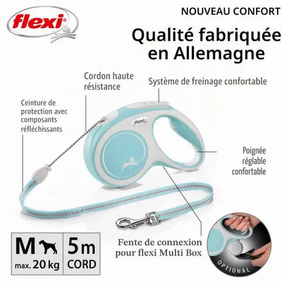Flexi New Comfort - Laisse rétractable à cordon pour chien Flexi New Comfort - Laisse rétractable à cordon pour chien