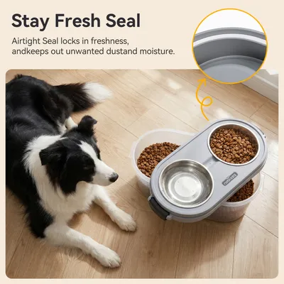 Nobleza 2 IN 1 Comedero Perro Elevado con Almacenamiento Hermético