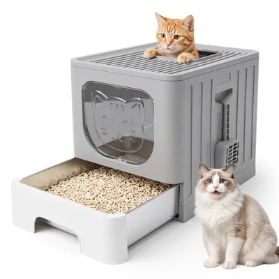 Nobleza Arenero de Acero Inoxidable para Gatos con Cajón Nobleza Arenero de Acero Inoxidable para Gatos con Cajón