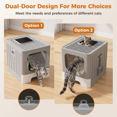 Nobleza Arenero de Acero Inoxidable para Gatos con Cajón