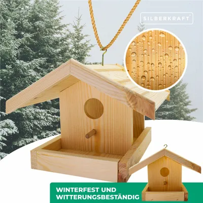 Silberkraft DIY Vogelhaus – Futterhaus für Wildvögel zum Aufhängen