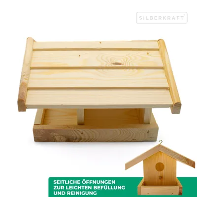 Silberkraft DIY Vogelhaus – Futterhaus für Wildvögel zum Aufhängen