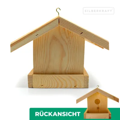 Silberkraft DIY Vogelhaus – Futterhaus für Wildvögel zum Aufhängen