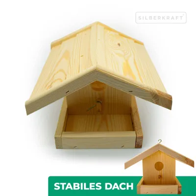 Silberkraft DIY Vogelhaus – Futterhaus für Wildvögel zum Aufhängen
