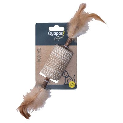 Quapas Cat Toy Barrel Stick with Feathers