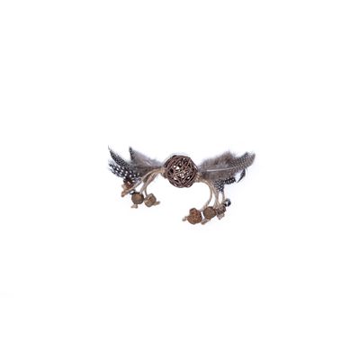 Quapas Cat Toy Rattan Ball with Feathers