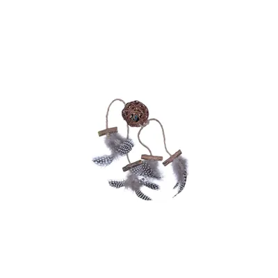 Quapas Cat Toy Rattan Ball with Feathers Quapas Cat Toy Rattan Ball with Feathers