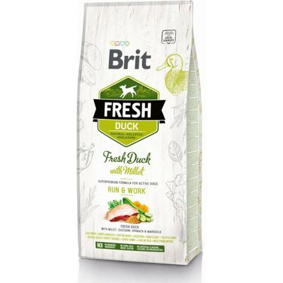 Brit Fresh Hund - Active dogs - Duck - Run & Work, 12kg
