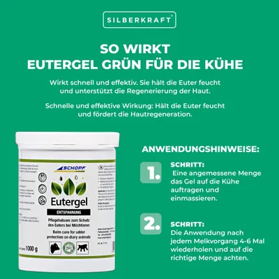 Schopf Eutergel grün Entspannung – Euterpflegebalsam für Milchtiere Schopf Eutergel grün Entspannung – Euterpflegebalsam für Milchtiere