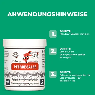 Schopf Riders Actimed Pferdesalbe mit Arnika, Rosmarin und Eukalyptus