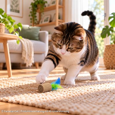 Canadian Cat Company Katzenspielzeug aus Kratzpappe mit Federn